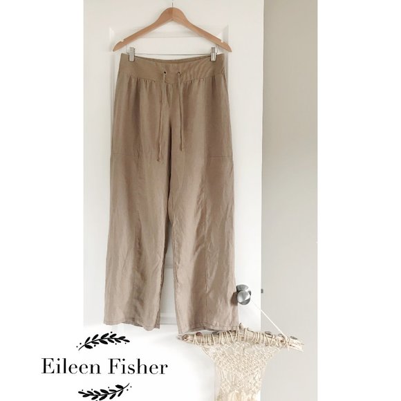 Eileen Fisher Linen Pant Wide Leg Pull On